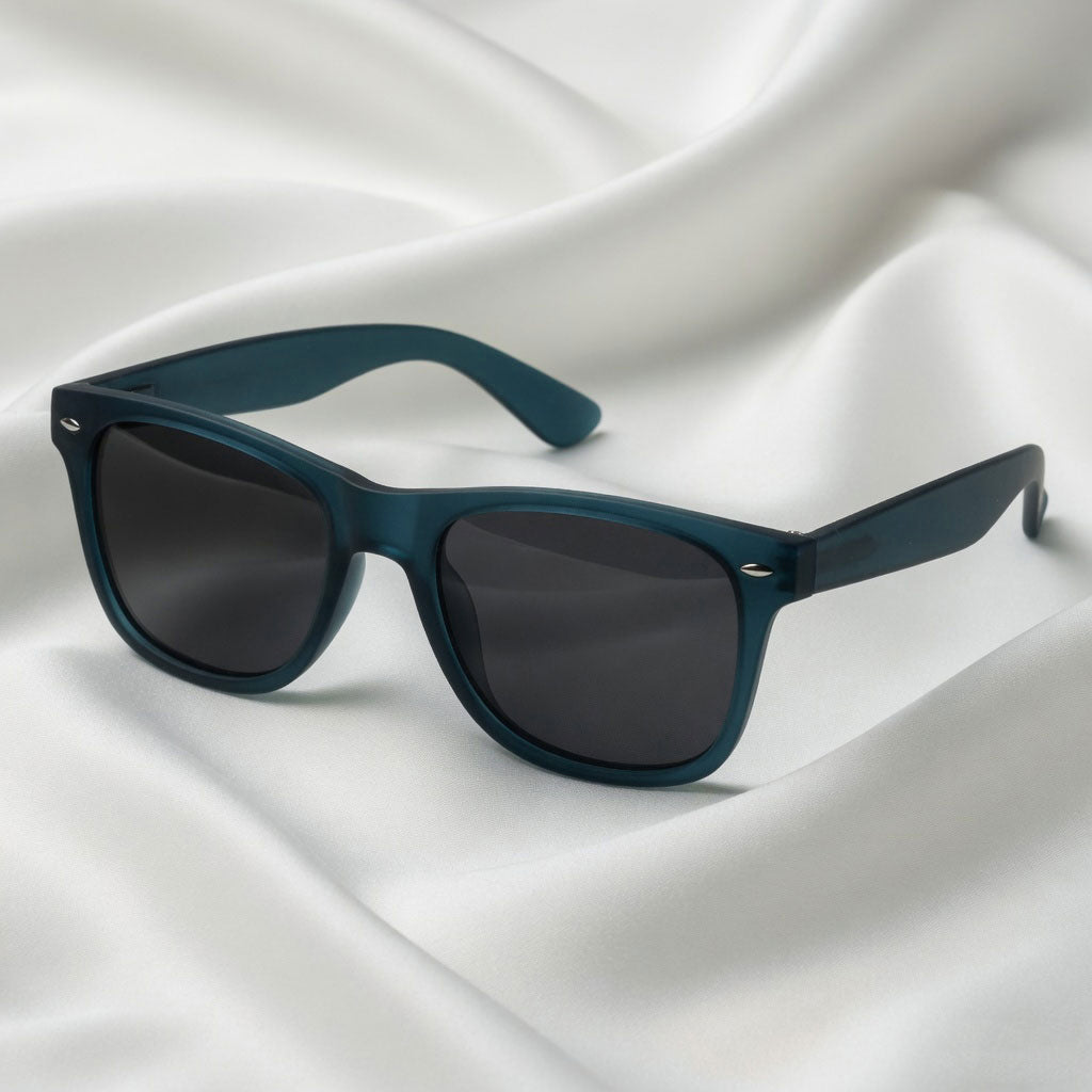 Specsnex x Legacy | Square Sunglasses | Translucent Dark Teal Rubber Coated TR90 Frame | 100% UV Protection