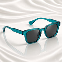 Specsnex x Thicker | Glossy Square Sunglasses | Turquoise Translucent TR90 Frame | 100% UV Protection