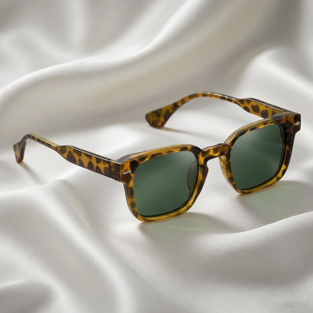 Specsnex x Thicker | Glossy Square Sunglasses | Leopard Print TR90 Frame | 100% UV Protection