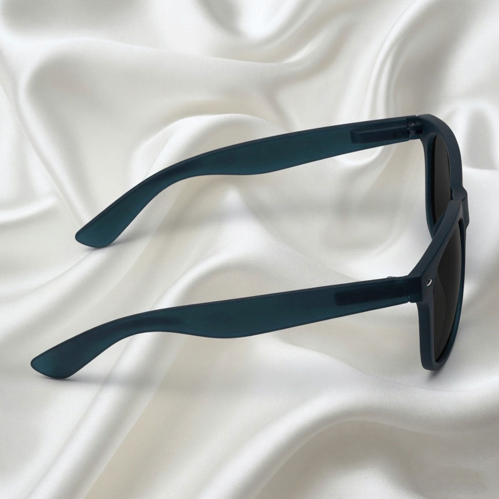 Specsnex x Legacy | Square Sunglasses | Translucent Navy Blue Rubber Coated TR90 Frame | 100% UV Protection
