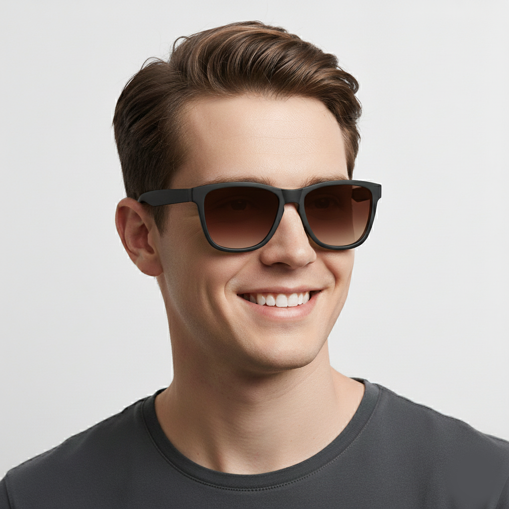 Specsnex x Catly | Cat-Eye Sunglasses | Black Rubber Coated TR90 Frame | Brown 100% UV Lenses