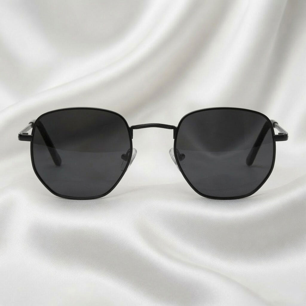 Specsnex x Orbit | Round Metal Sunglasses | Black Frame | 100% UV Protection