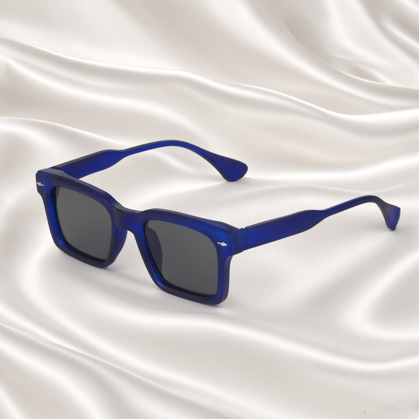Specsnex x Fusion|  Square Sunglasses | Navy Blue  Rubber Coated TR90 Frame | 100% UV Protection
