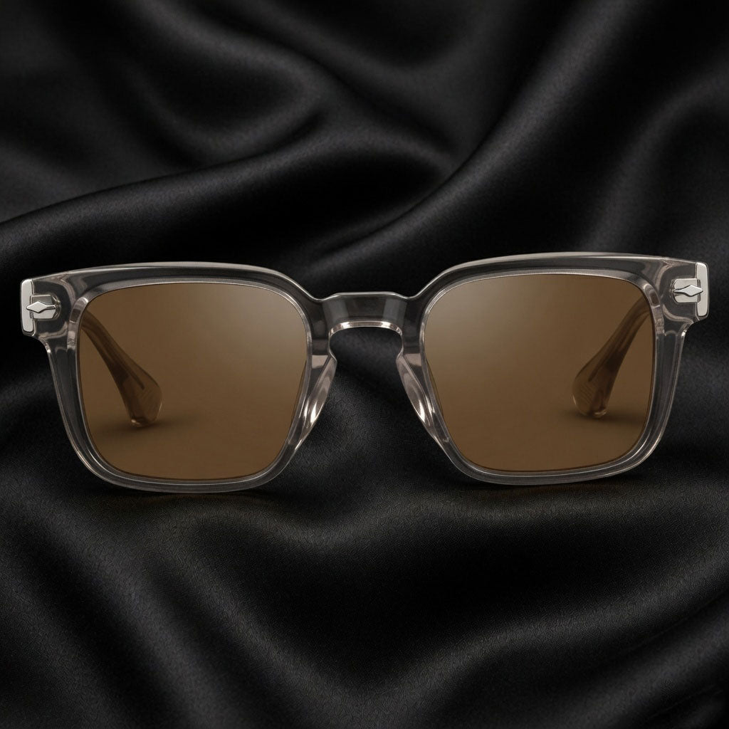 Specsnex x Thicker | Glossy Square Sunglasses | Pink TR90 Frame | Brown 100% UV Lenses