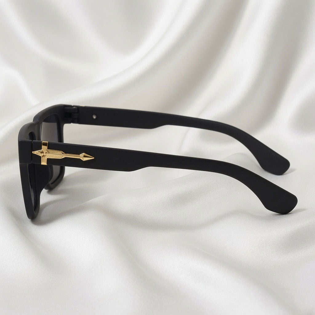 Specsnex x Striker | Square Sunglasses | Black Rubber Coated TR90 Frame | 100% UV Protection