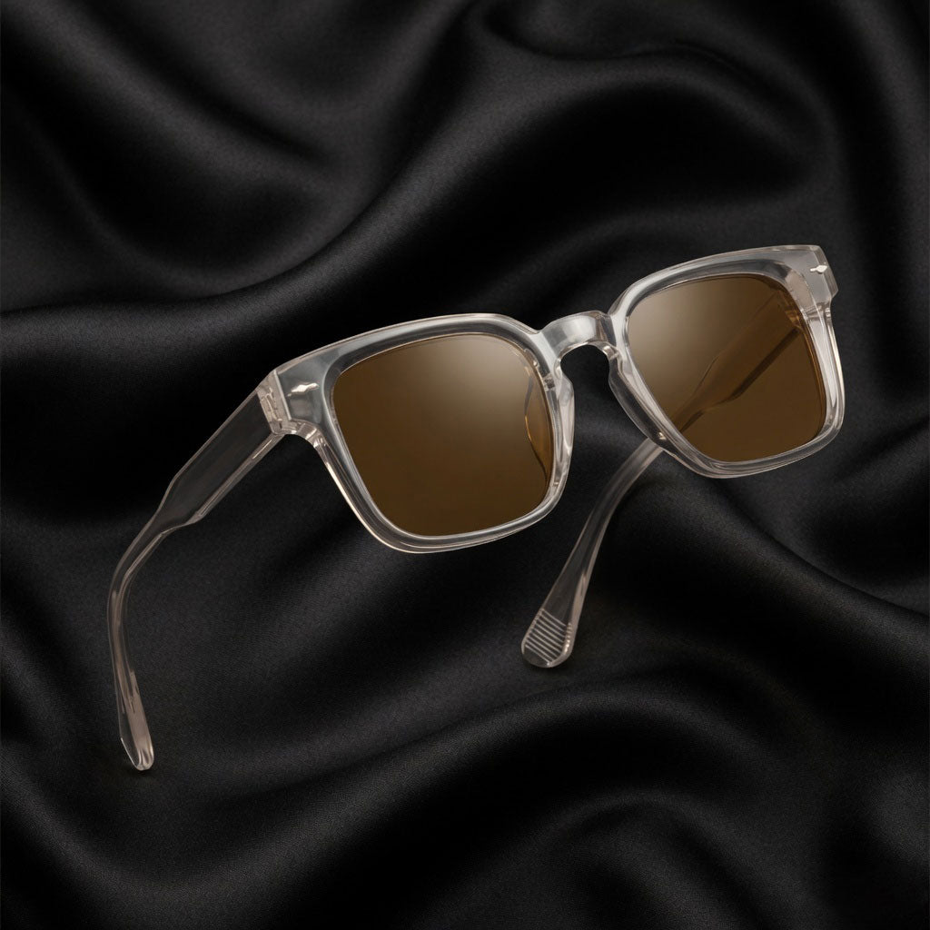 Specsnex x Thicker | Glossy Square Sunglasses | Pink TR90 Frame | Brown 100% UV Lenses